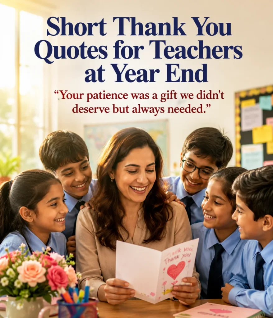 Short Thank You Quotes for Teachers at Year End